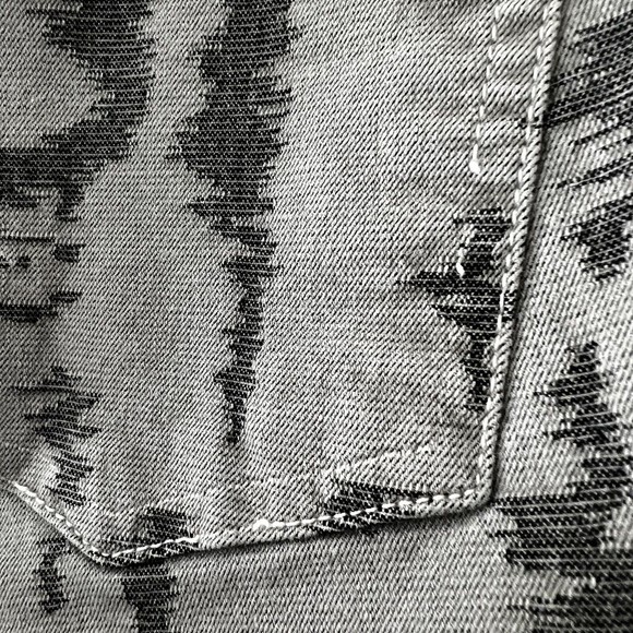 Women’s 27 Free People Camo Gray Green Super High Rise Skinny Leg Denim Jeans - Picture 6 of 11